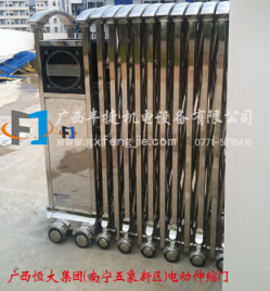 廣西恒大集團(tuán)（南寧五象新區(qū)）精拋不銹鋼電動(dòng)伸縮門2014年9月開始啟用！